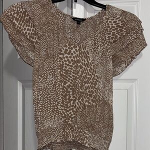 Express Women's Tan Animal Print Blouse